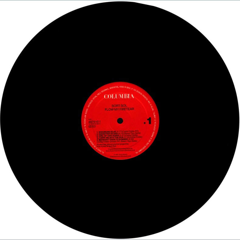 Flow My Firetear - Original 1991 Danish Columbia label 9-track LP - Autographed