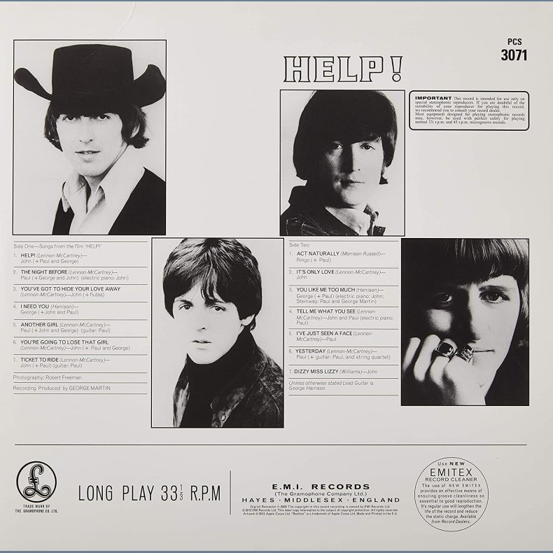 Help! - 2012 European Parlophone Label Remastered 180 gram 14-track LP Reissue