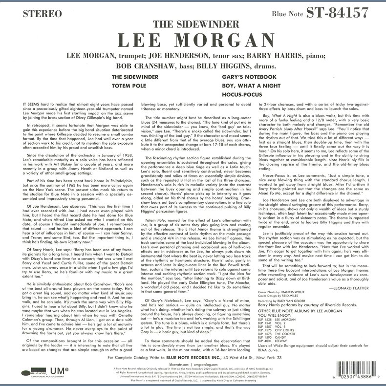 The Sidewinder - 2020 European Blue Note label Remastered 180 gram 5-track LP