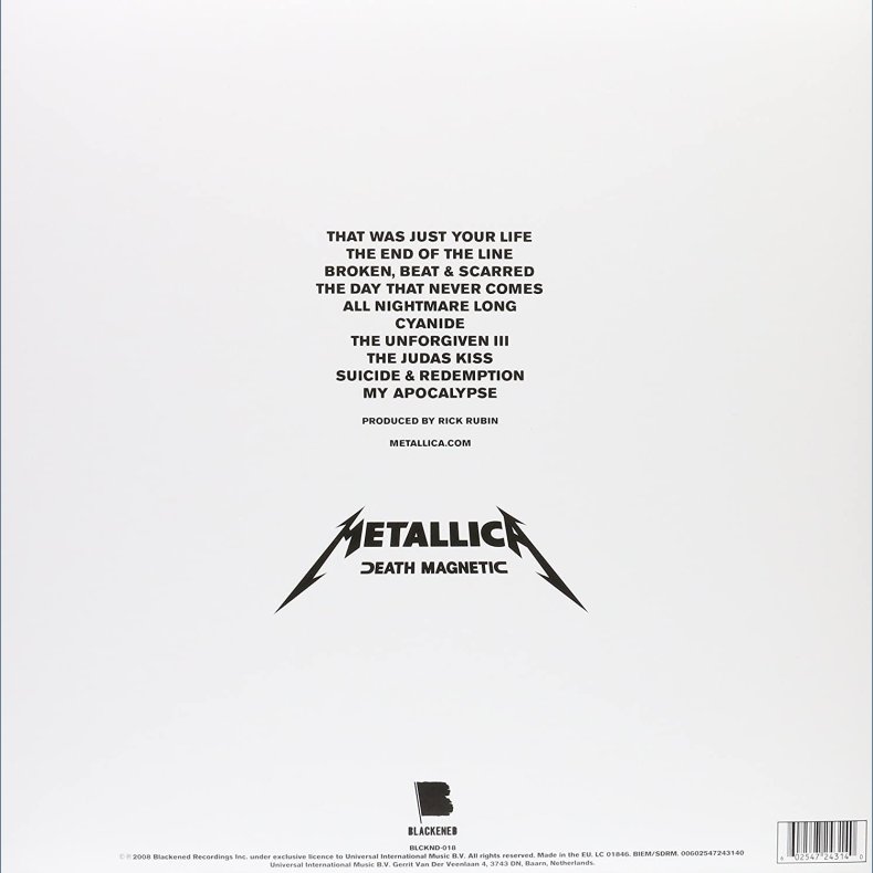 Death Magnetic - 2015 European Blackened label 10-track 2LP Set