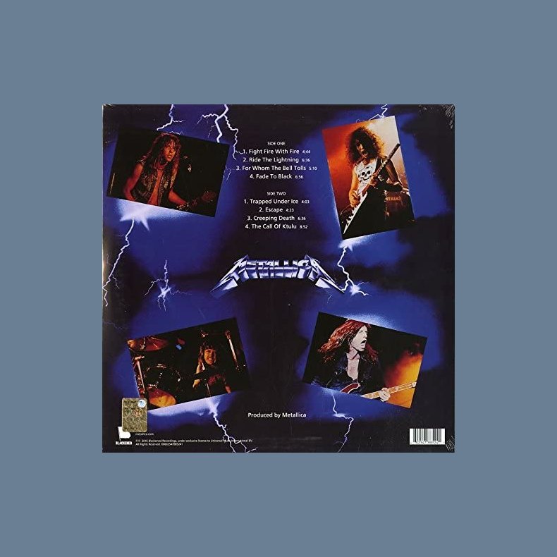 Ride The Lightning - 2016 European Blackened label Remastered 8-track LP Reissue