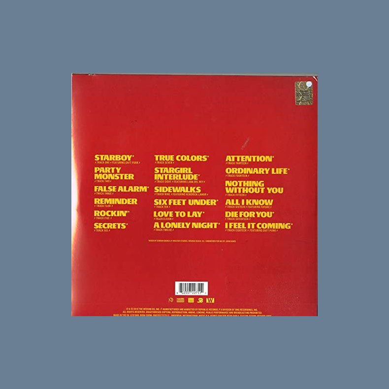 Starboy - 2016 European Republic label Translucent Red 18-track 2LP