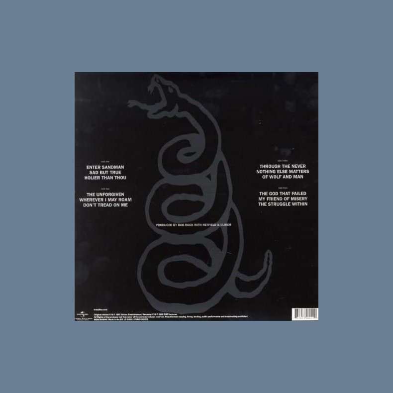 Metallica (Black Album) - 2015 UK Blackened label 12-Track 2LP Reissue - 180 gram 