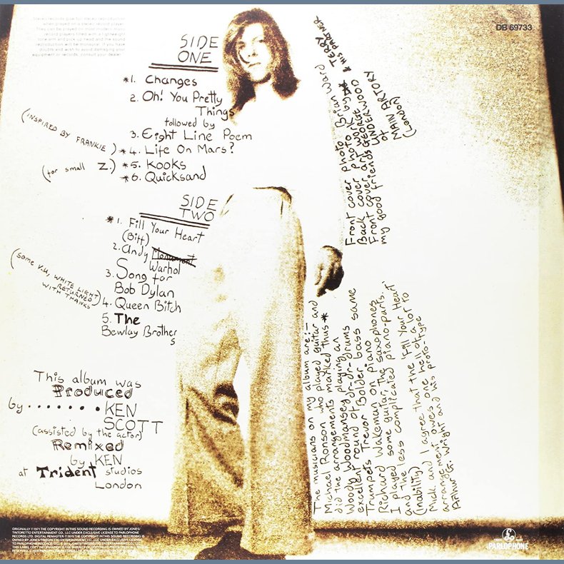 Hunky Dory - 2016 European Parlophone label 11-track LP Reissue