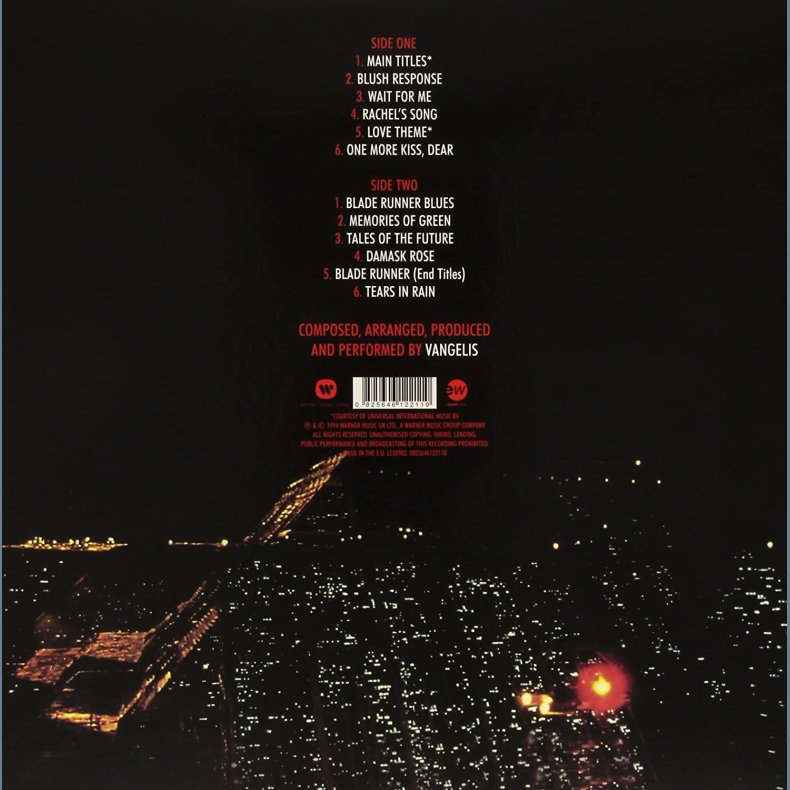Blade Runner - 2015 European EastWest label 12-track LP Reissue