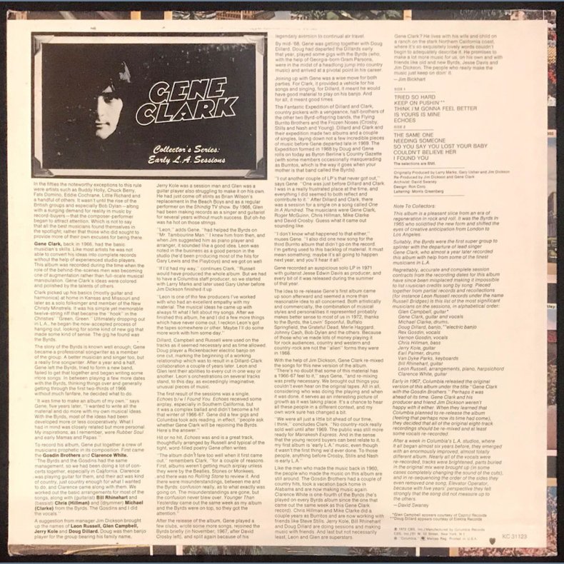 Collector's Series: Early LA Sessions - Original 1972 US Columbia label 10-track LP