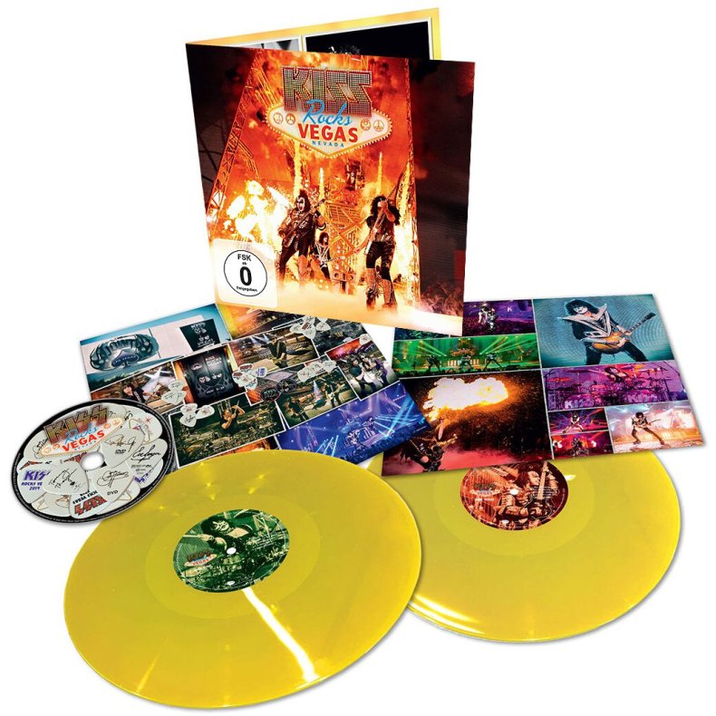 Rocks Vegas - 2020 EU Universal label 37-track yellow colored 2LP/DVD set 