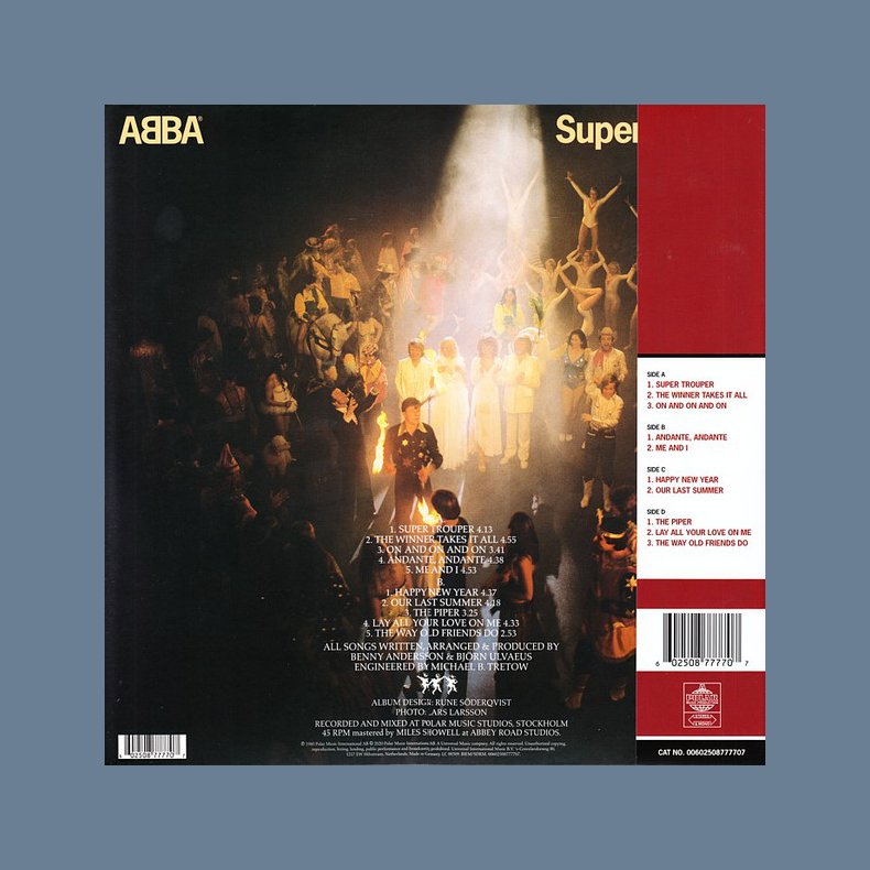 Super Trouper - 2020 European Polar label Half Speed Mastered 10-track 2LP Reissue