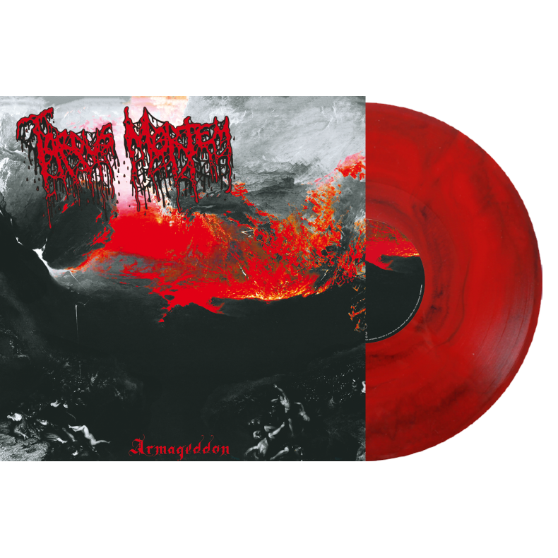 Armageddon - 2021 Danish EMZ label marbled red/black 3-track LP 