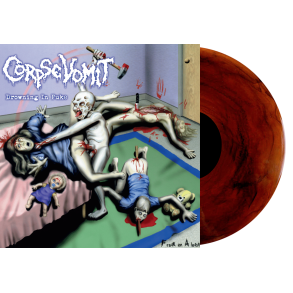 Drowning In Puke - 2021 Danish EMZ label repress marbled orange 10-track LP