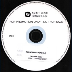 Almost Easy - Authentic 2007 Danish Warner Music Label 1-track Promotional Issue CD-R(ecordable)