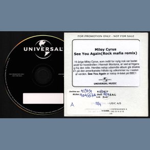 See You Again (Rock Mafia Remix) - Authentic 2008 Danish Universal label 1-track Promotional CD-R