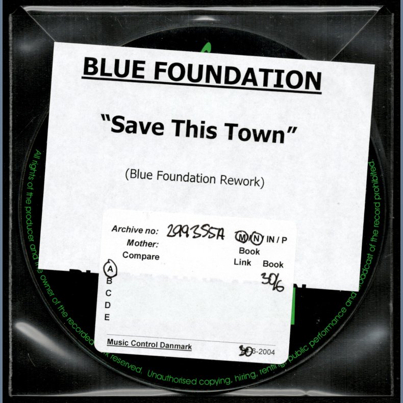 Save This Town - 2004Danish Virgin label 1-trackCD Acetate