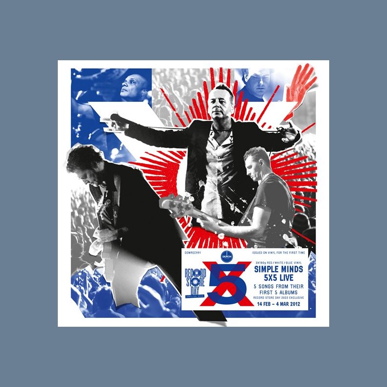 5x5 Live - 2022 UK Demon Records label Red, White and Blue Vinyls 31-track 3LP - RSD 2022