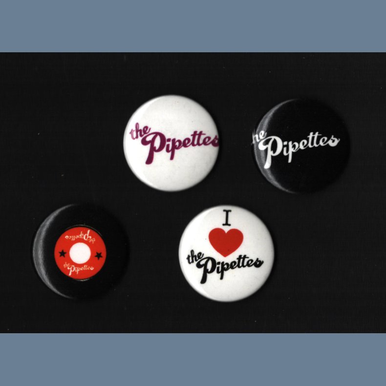 We Are The Pipettes - 2006 European Cooperative label Set of Four Promotional Badges