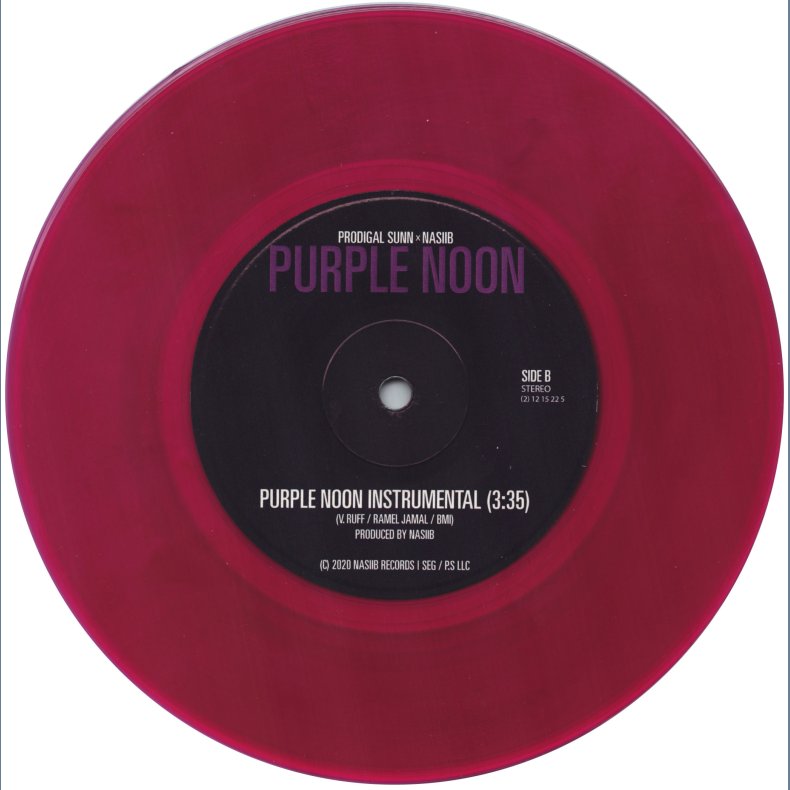 Purple Noon - 2022 Nasiib label Clear Purple Vinyl 2-track 7" Single