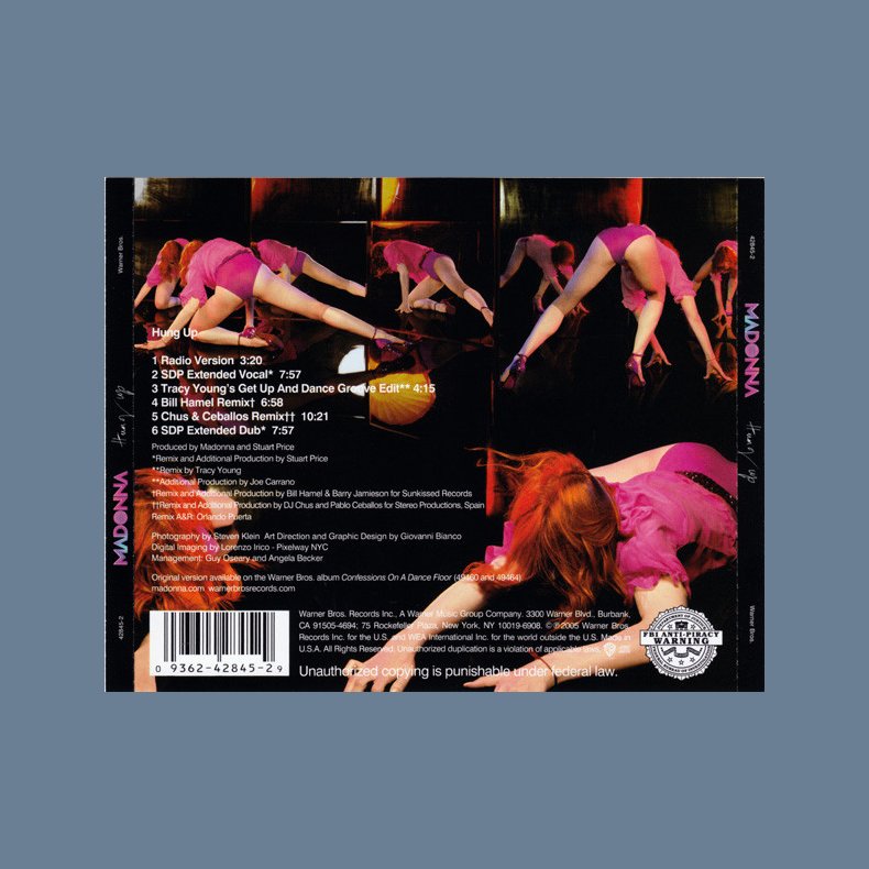 Hung Up - 2005 US Maverick/Warner Bros. Label 6-track Remixes CD