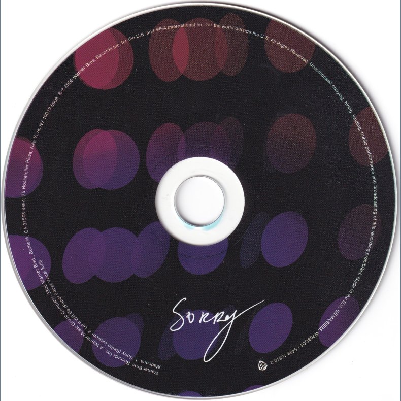 Sorry 2005 UK/Germany Warner Bros. label 2-track Remix CD1