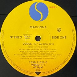 Vogue - 1990 - Germany - Sire/Warner Bros. label - 2 tracks 12 vinyl.