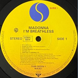 I'm Breathless - 1990 - Germany - Sire/Warner Bros. label - 12 tracks LP.