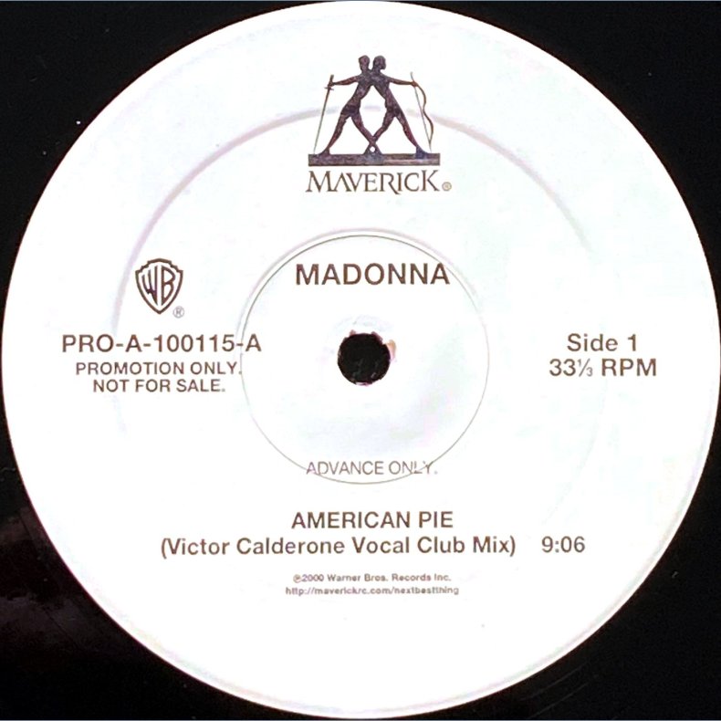 American Pie - 2000 - US - Maverick/Warner Bros. label - 2 tracks 12 Advance Only Promo.