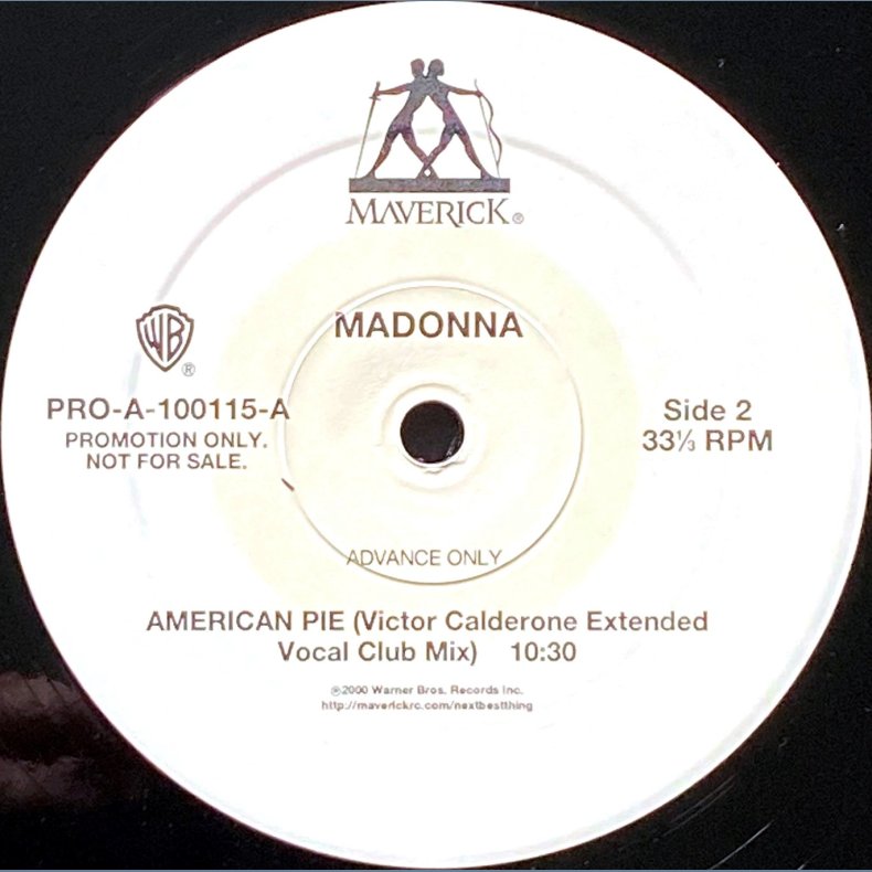 American Pie - 2000 - US - Maverick/Warner Bros. label - 2 tracks 12 Advance Only Promo.