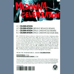 Celebration - 2009 German Warner Bros. label 4 track Limited Edition Picture Disc 12