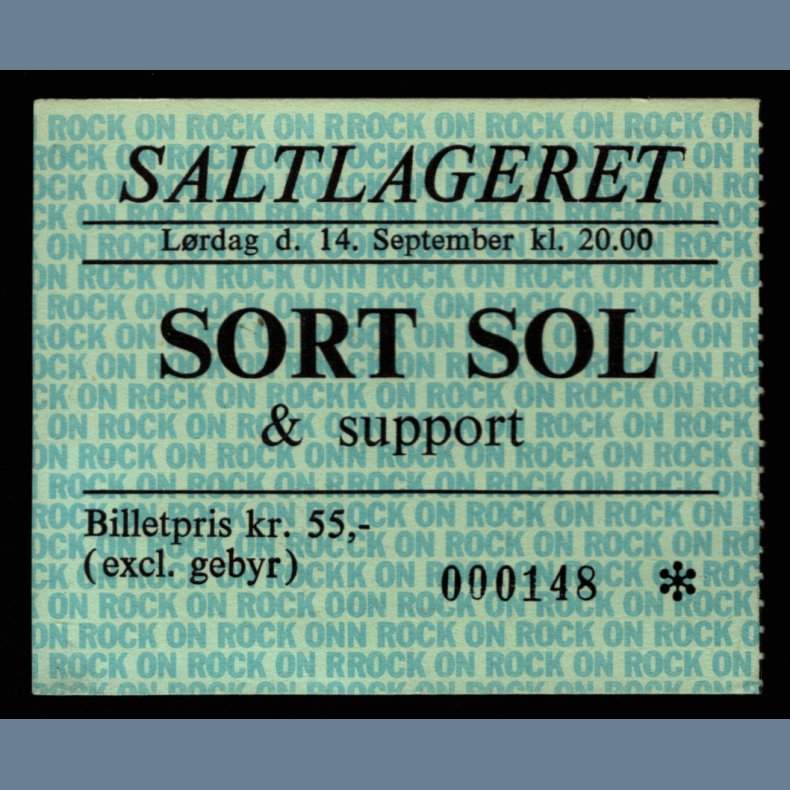 Saltlageret Concert Ticket - September 14 1985 Danish Rock On Concert Ticket