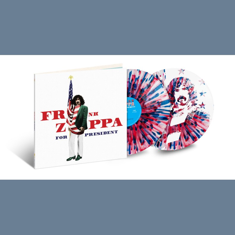 Zappa For President - 2024 EU Zappa label Red/Blue on White Splatter vinyl 7-track 2LP - RSD2024