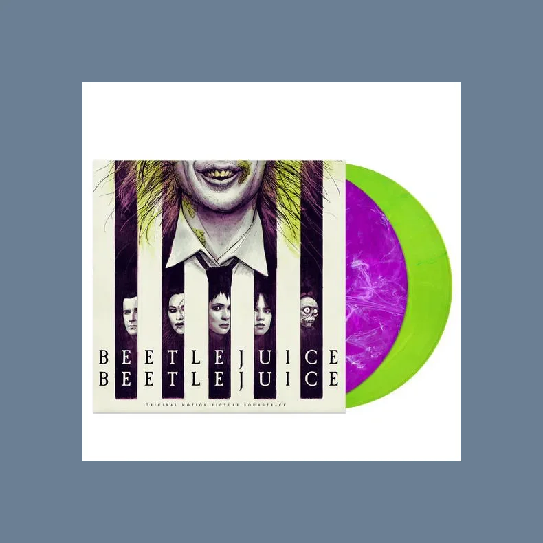 Beetlejuice Beetlejuice - 2024 European Waxwork Label Lime Green &amp; Purple Vinyl 13-track 2LP Set