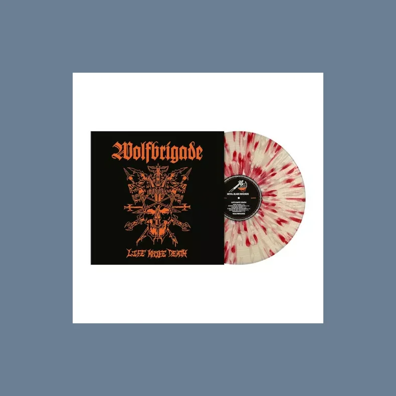 Life Knife Death - 2024 European Metal Blade label 12-track red white splatter LP 
