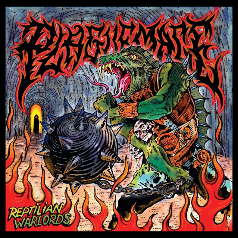Reptilian Warlords - 2023 European Napalm Records label Green vinyl 10-track LP