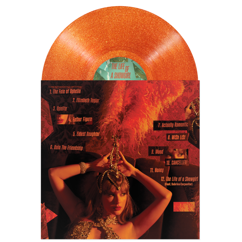 The Life Of A Showgirl - 2025 European Republic label Orange Glitter vinyl 12-track LP 