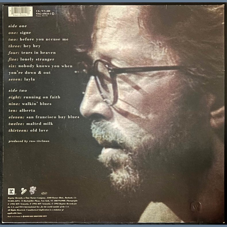 Unplugged - 1992 German Reprise label 13-track LP