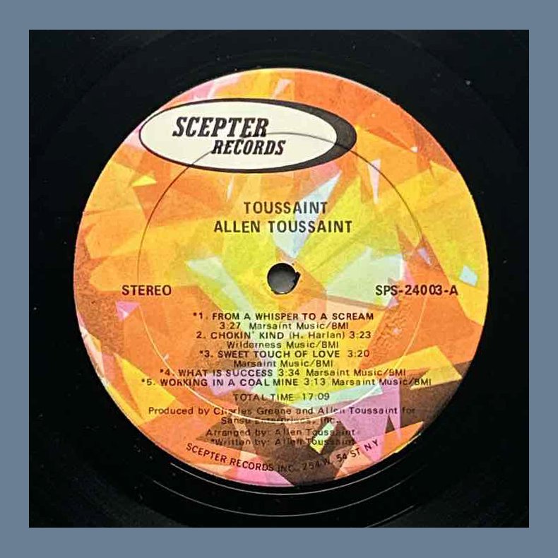 Toussaint - Original 1971 US Scepter label 10-track LP