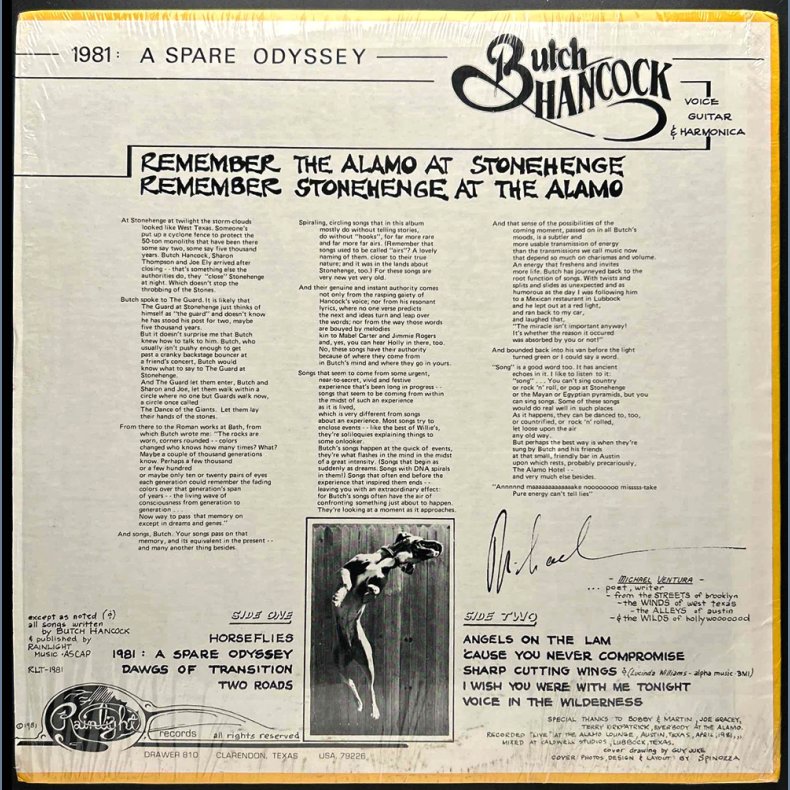 1981: A Spare Odyssey - Original 1981 Rainlight label 9-track LP
