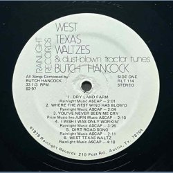 West Texas Waltzes &amp; Dust-blown Tractor Tunes - Original 1978 US Rainlight label 11-track LP