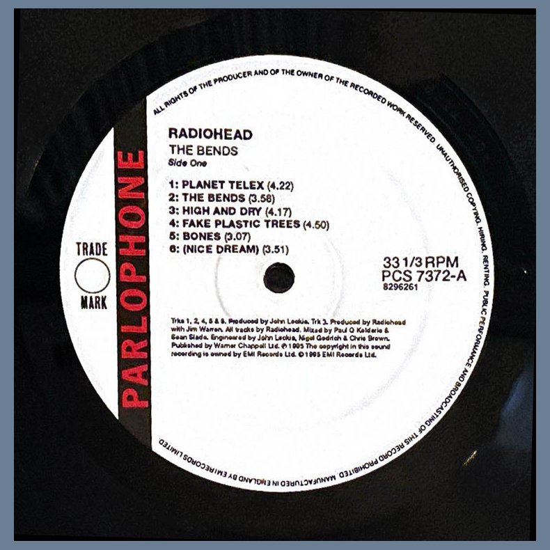 The Bends - 1990ies UK Parlophone label 12-track LP Reissue