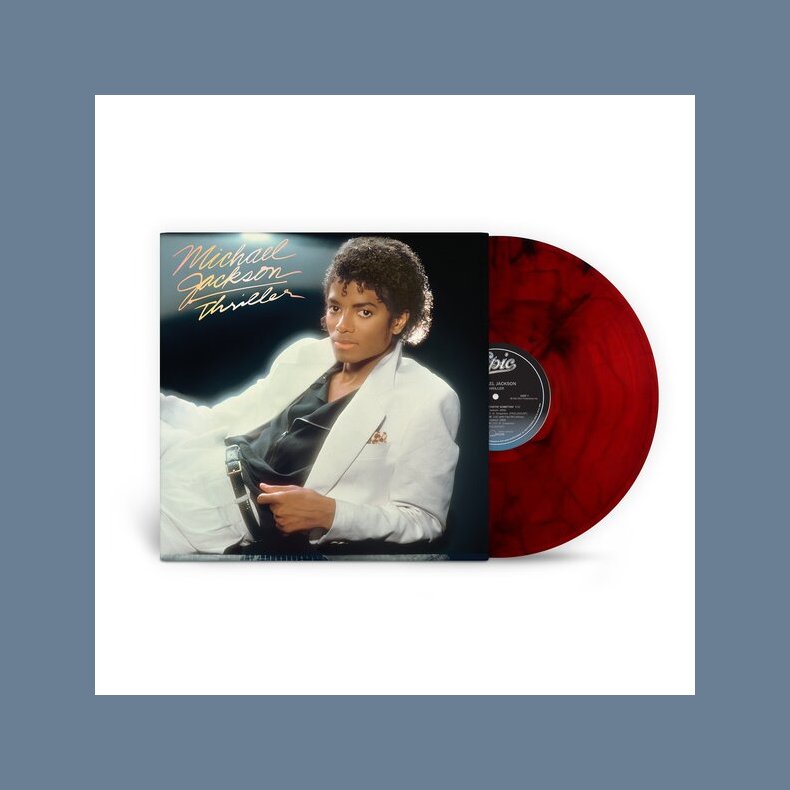 Thriller - 2026 European Epic Records Label Marbled Red Vinyl 9-track LP Reissue