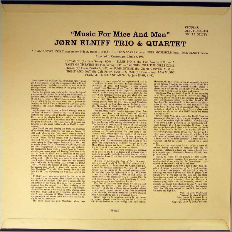 Music For Mice And Men - Original 1961 Danish Debut label 8-track Stereo LP