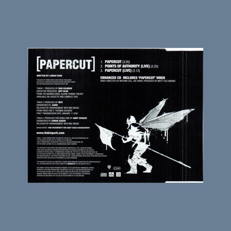 Paper Cut - 2001 German Warner Bros label 4-track Enhanced CD Single