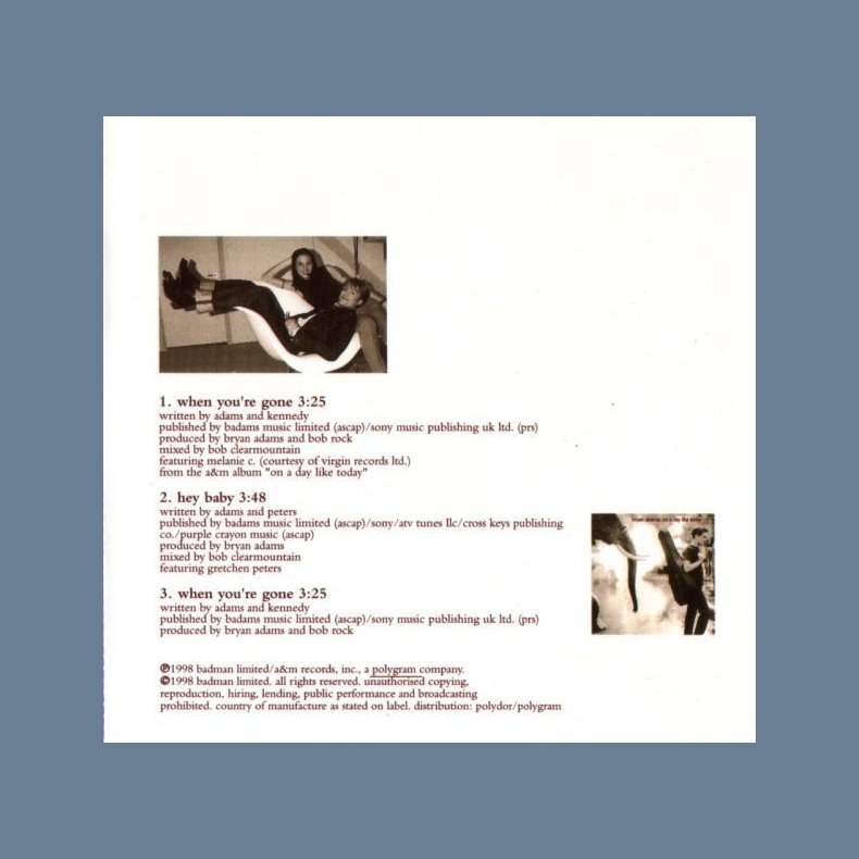 When you're gone - German 3-track CD Single