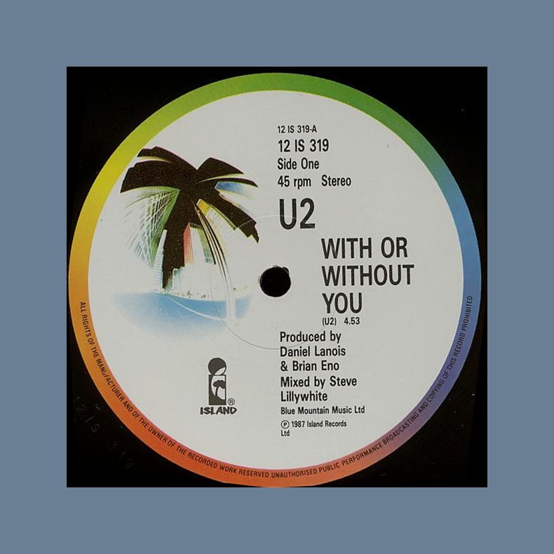 With Or Without You - UK 3-track 12" vinyl Single