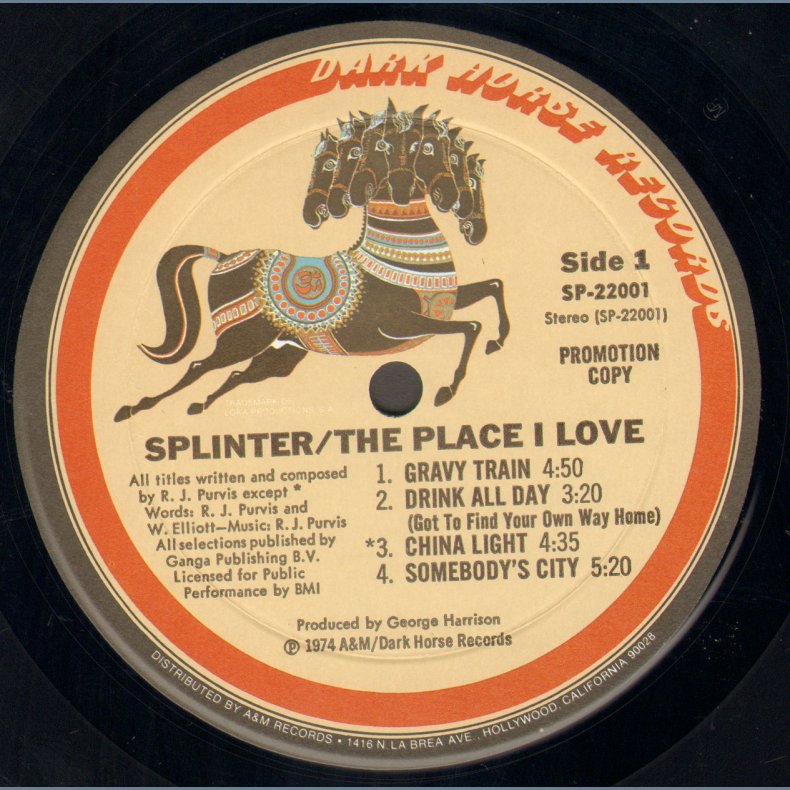 The place I love - Original US Dark Horse Label 9-track promotional Issue LP 