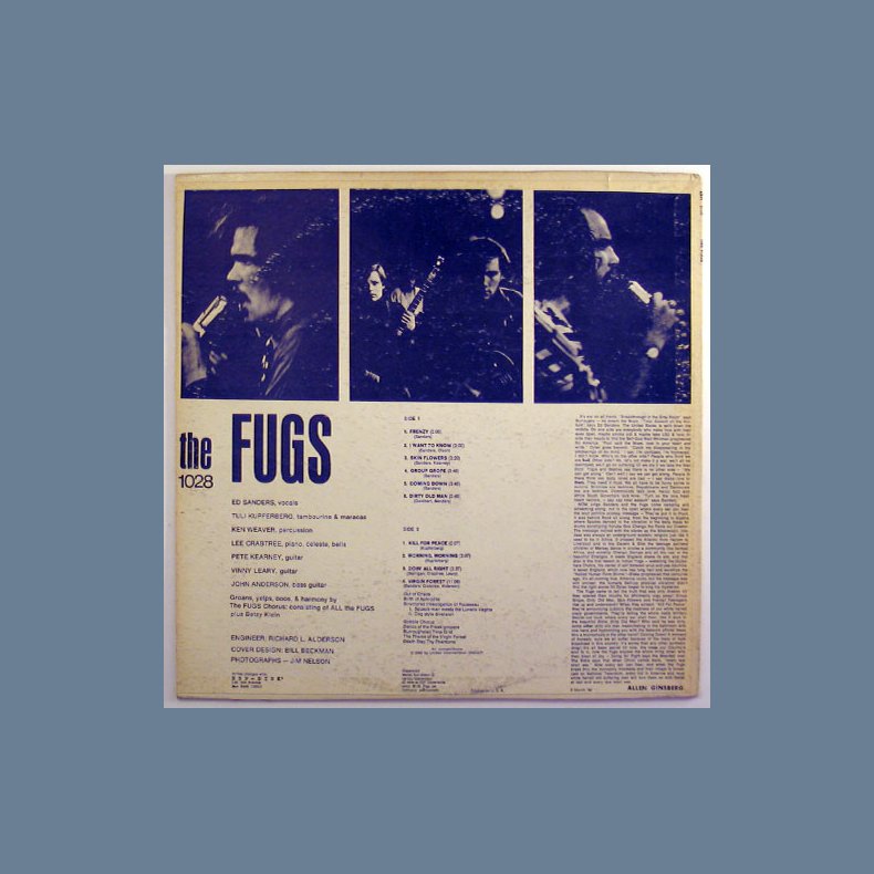 The Fugs - 1966-7 US ESP label 3rd Issue 10-track LP - Black And White Cover, Aligned Back Photos 