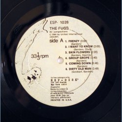 The Fugs - 1966-7 US ESP label 3rd Issue 10-track LP - Black And White Cover, Aligned Back Photos 