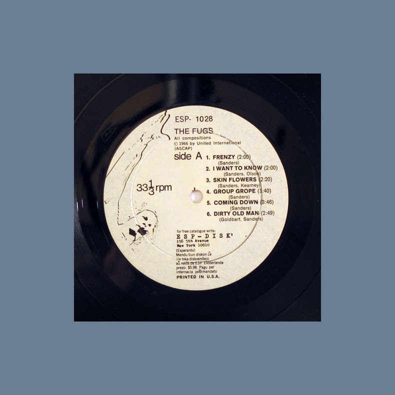 The Fugs - 1966-7 US ESP label 3rd Issue 10-track LP - Black And White Cover, Aligned Back Photos 