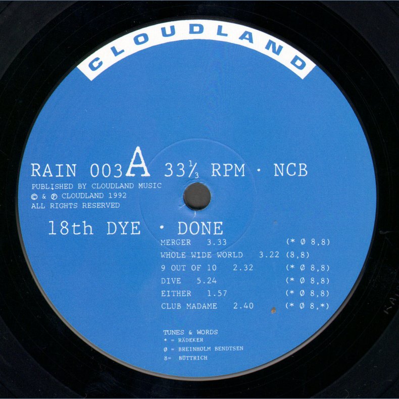 Done - 1992 Danish Cloudland label 13-track Vinyl LP 