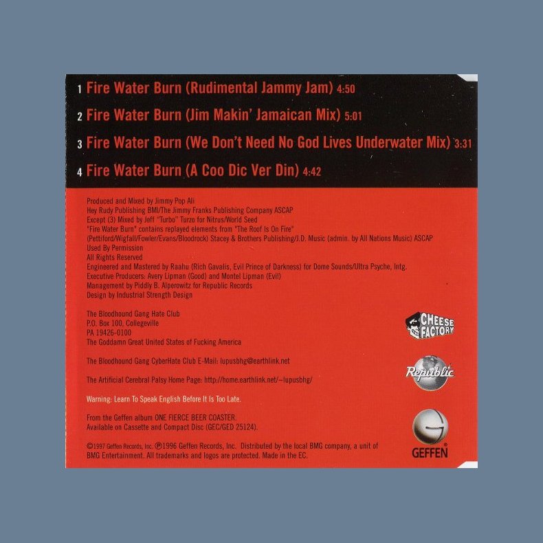 Fire Water Burn _ german 4-track CD Single