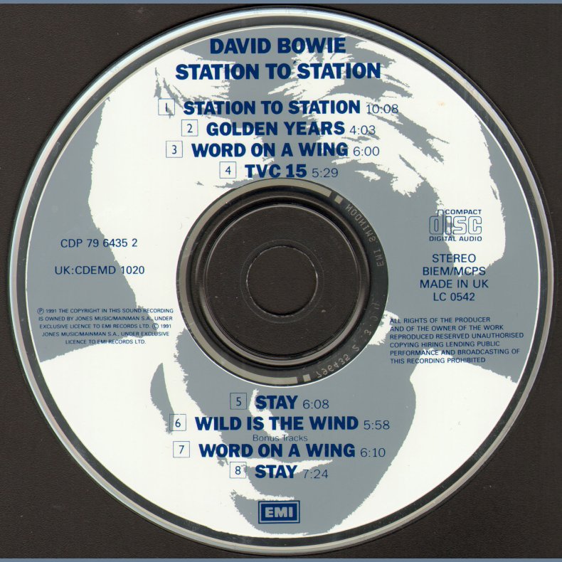 Station To Station - 1991 UK EMI label 8-track Digitally Mastered CD Incl. Bonus Tracks 